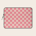 Checkerboard Check Checked Pattern in Pink and Blush Laptop Sleeve Gallery Image 1