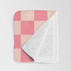 Checkerboard Check Checked Pattern in Pink and Blush Throw Blanket Gallery Image 3