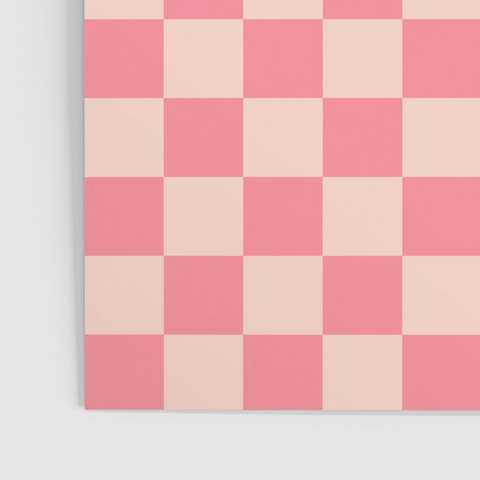 Checkerboard Check Checked Pattern in Pink and Blush Poster Gallery Image 3