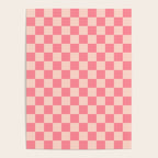 Checkerboard Check Checked Pattern in Pink and Blush Poster Gallery Image 4