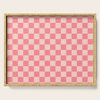 Checkerboard Check Checked Pattern in Pink and Blush Serving Tray Gallery Image 1