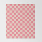 Checkerboard Check Checked Pattern in Pink and Blush Throw Blanket Gallery Image 2