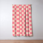 Checkerboard Check Checked Pattern in Pink and Blush Window Curtain Gallery Image 3