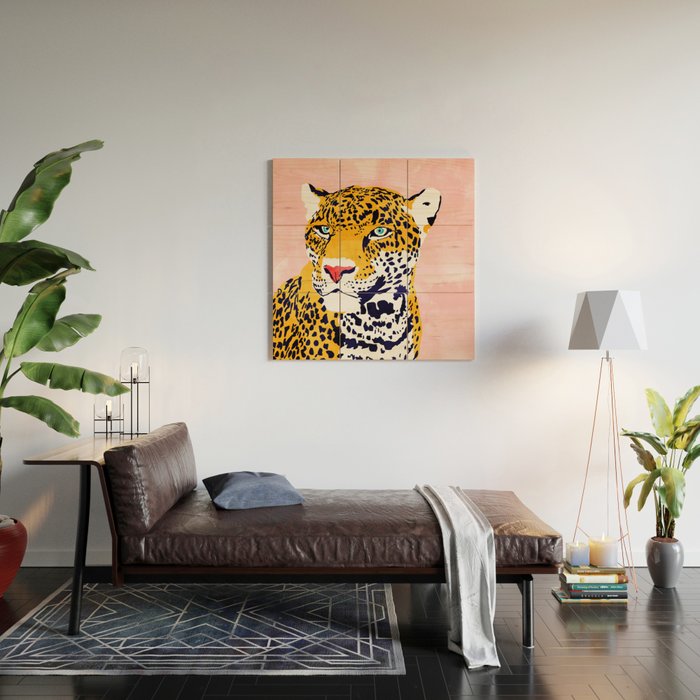 The Leopard Portrait Wood Wall Art Gallery Image 2