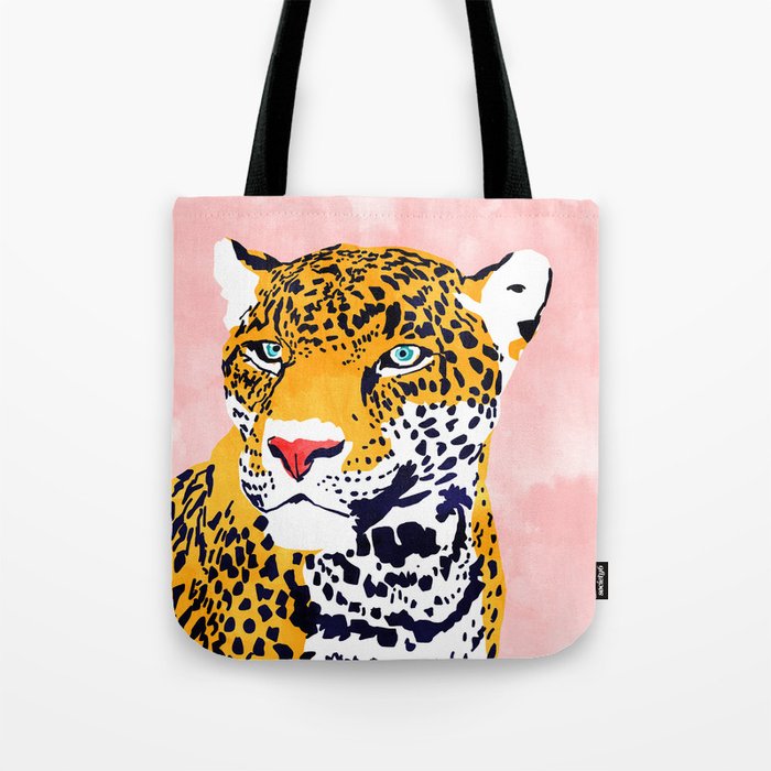 The Leopard Portrait Tote Bag Gallery Image 1