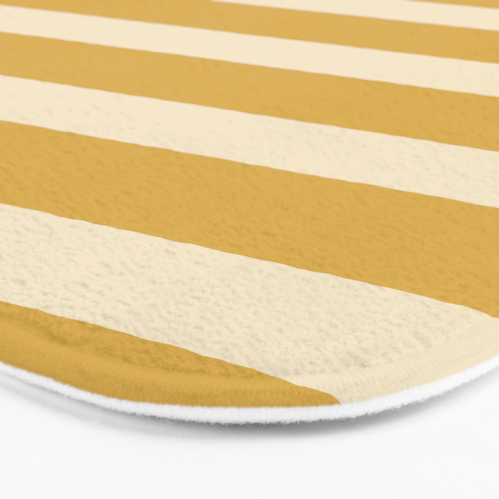 Simple Stripes Pattern - Gold Yelllow Bath Mat Gallery Image 3
