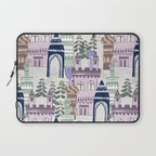 Block print Home pattern lilac Laptop Sleeve Gallery Image 1