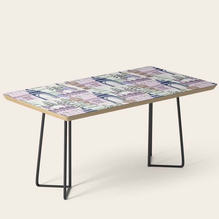 Block print Home pattern lilac Coffee Table Gallery Image 1
