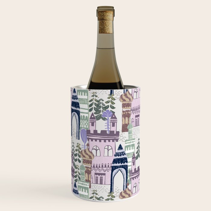 Block print Home pattern lilac Wine Chiller Gallery Image 3