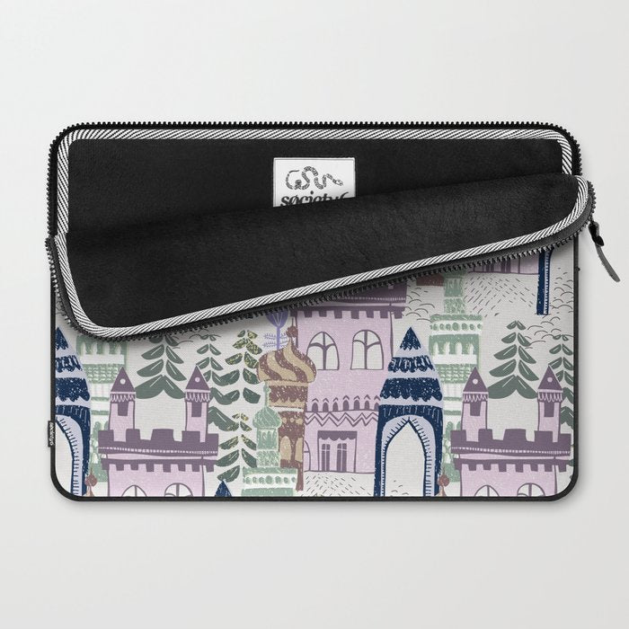 Block print Home pattern lilac Laptop Sleeve Gallery Image 2