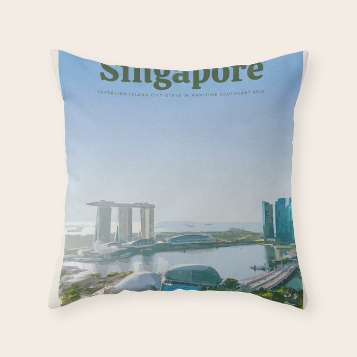 Visit Singapore Throw Pillow Gallery Image 1