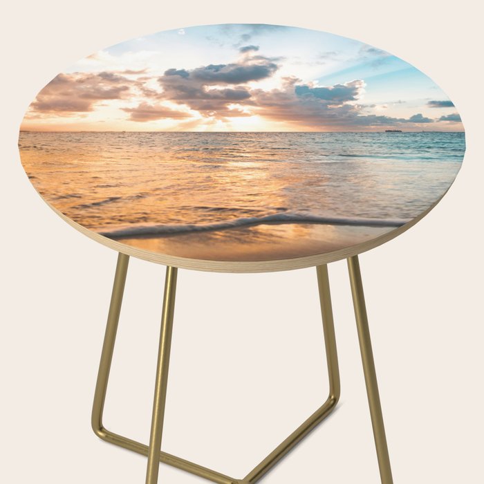 sunset sky over ocean - beach with sunset sky horizon Side Table Gallery Image 2
