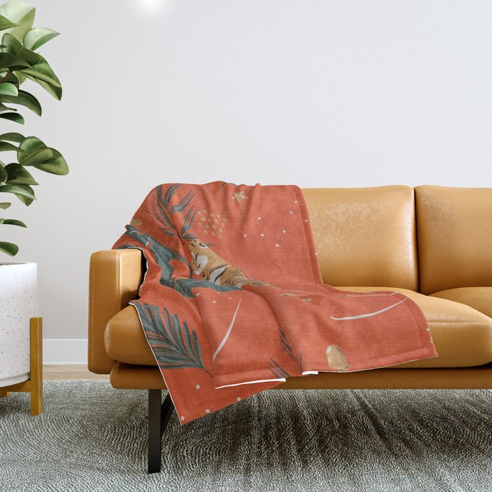 Tigers Christmas Throw Blanket Gallery Image 1