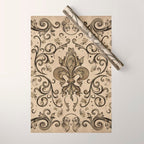Vintage Fleur-de-lis ornament  Wrapping Paper Gallery Image 1