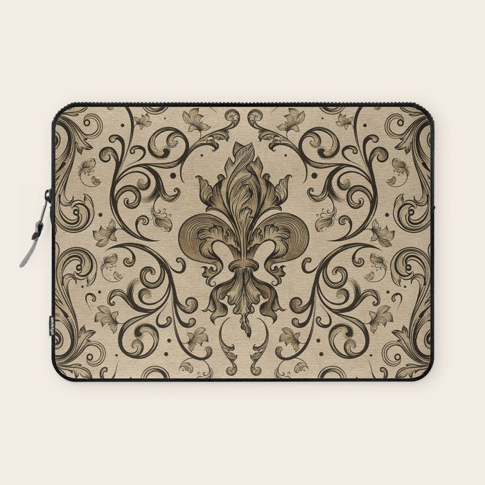 Vintage Fleur-de-lis ornament  Laptop Sleeve Gallery Image 1
