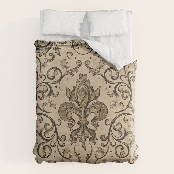Vintage Fleur-de-lis ornament  Duvet Cover Gallery Image 6