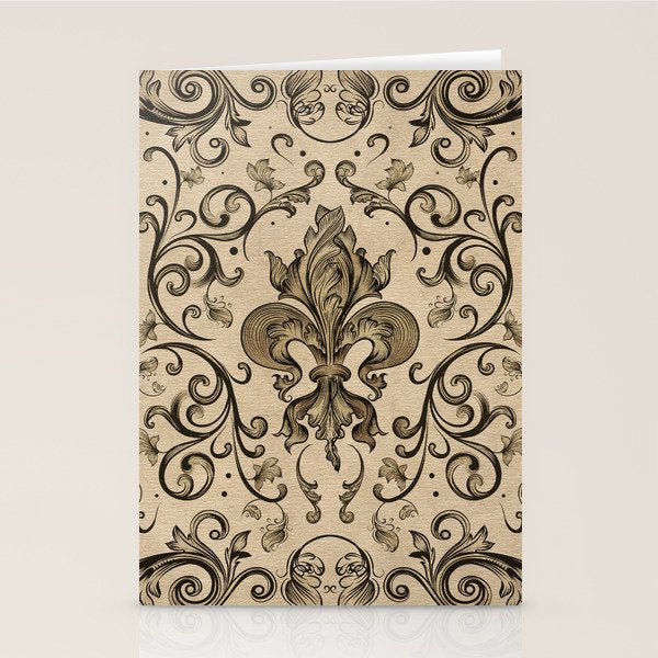 Vintage Fleur-de-lis ornament  Stationery Card Gallery Image 2