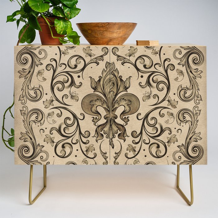 Vintage Fleur-de-lis ornament  Credenza Gallery Image 1