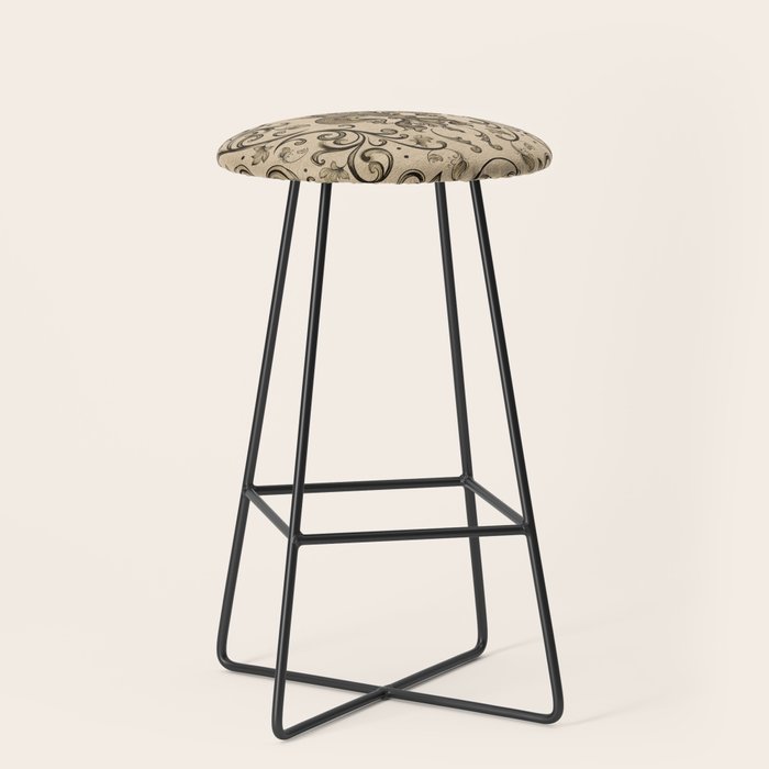 Vintage Fleur-de-lis ornament  Stool Gallery Image 1