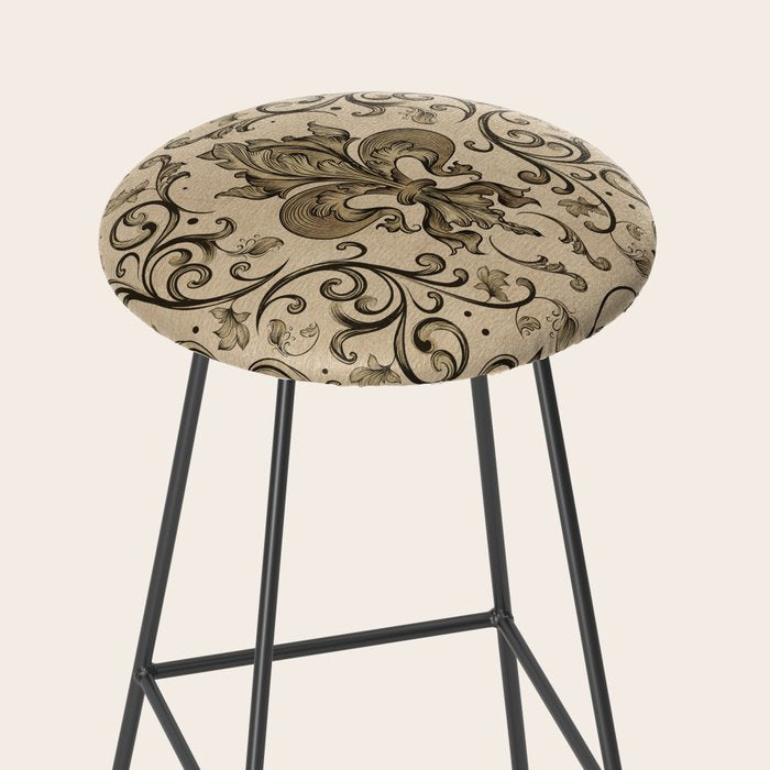 Vintage Fleur-de-lis ornament  Stool Gallery Image 2