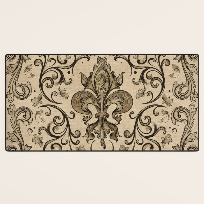 Vintage Fleur-de-lis ornament  Desk Mat Gallery Image 3