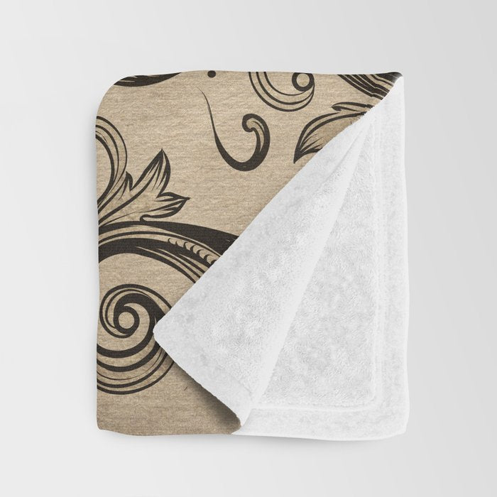 Vintage Fleur-de-lis ornament  Throw Blanket Gallery Image 3