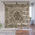 Vintage Fleur-de-lis ornament  Wall Mural Gallery Image 1