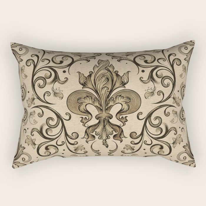 Vintage Fleur-de-lis ornament  Rectangular Pillow Gallery Image 1