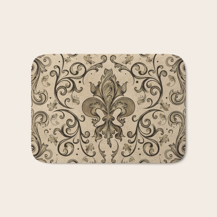 Vintage Fleur-de-lis ornament  Bath Mat Gallery Image 1