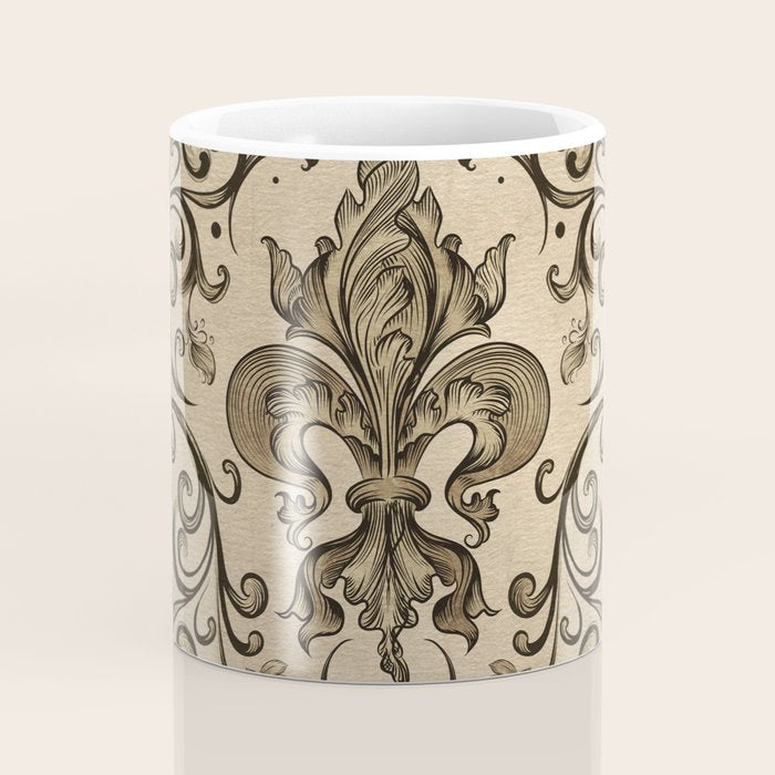Vintage Fleur-de-lis ornament  Coffee Mug Gallery Image 4