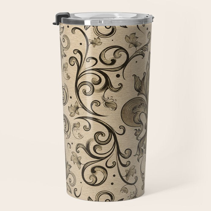Vintage Fleur-de-lis ornament  Travel Mug Gallery Image 3