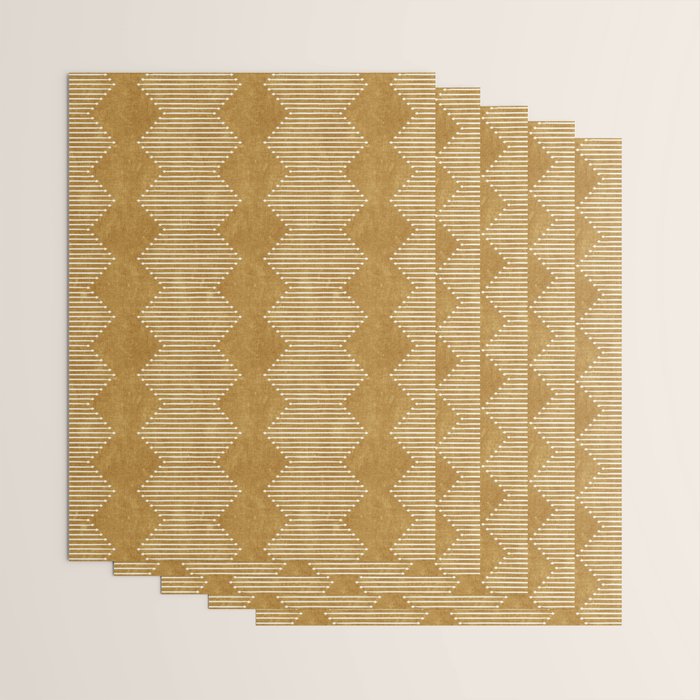 mudcloth diamonds - mustard Wrapping Paper Gallery Image 3