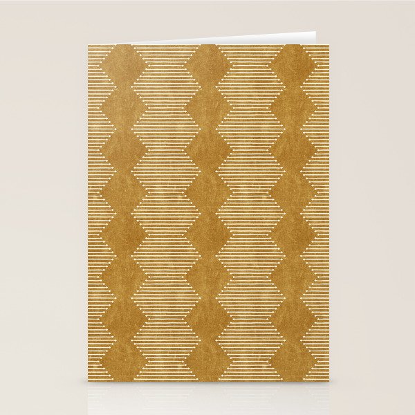 mudcloth diamonds - mustard Stationery Card Gallery Image 1
