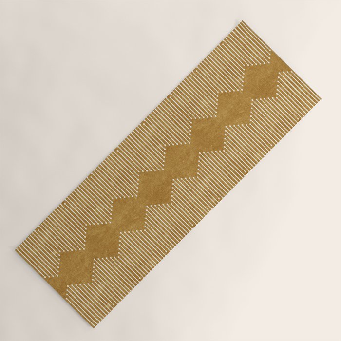 mudcloth diamonds - mustard Yoga Mat Gallery Image 1