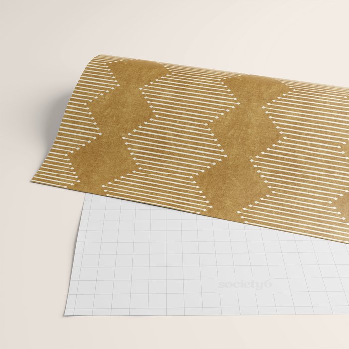 mudcloth diamonds - mustard Wrapping Paper Gallery Image 2