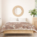 Floral elegance relaxed textured mocha mousse Duvet Cover Gallery Image 3