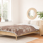 Floral elegance relaxed textured mocha mousse Duvet Cover Gallery Image 2