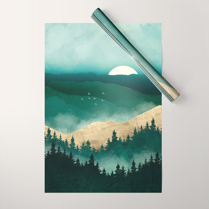 Summer Forest Mist Wrapping Paper Gallery Image 1