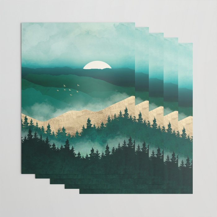 Summer Forest Mist Wrapping Paper Gallery Image 3
