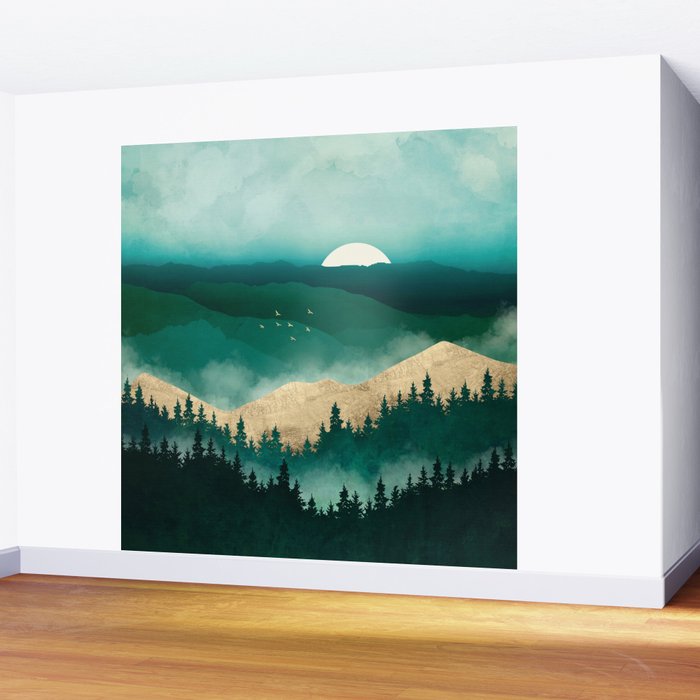 Summer Forest Mist Wall Mural Gallery Image 2