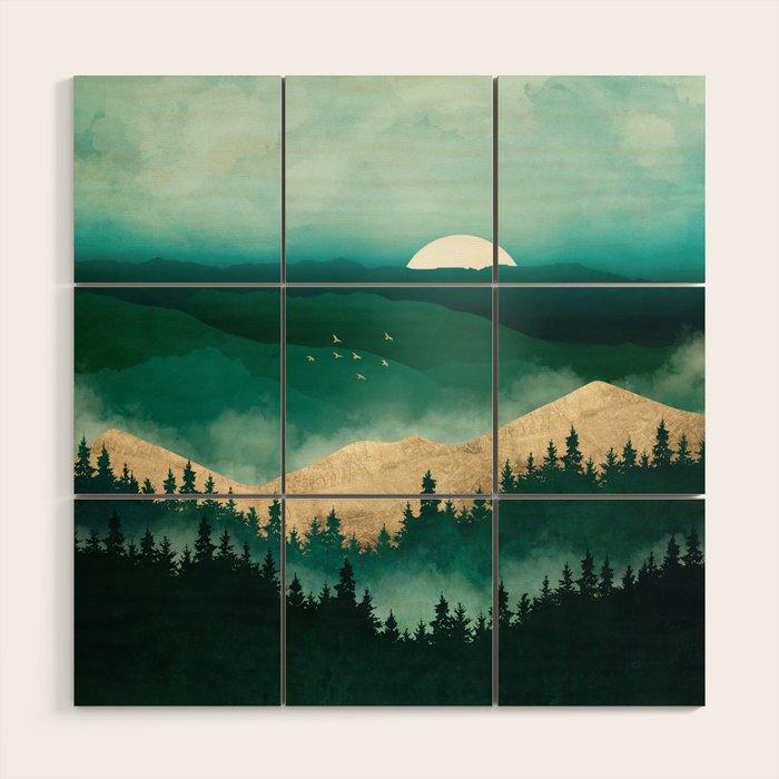 Summer Forest Mist Wood Wall Art Gallery Image 1