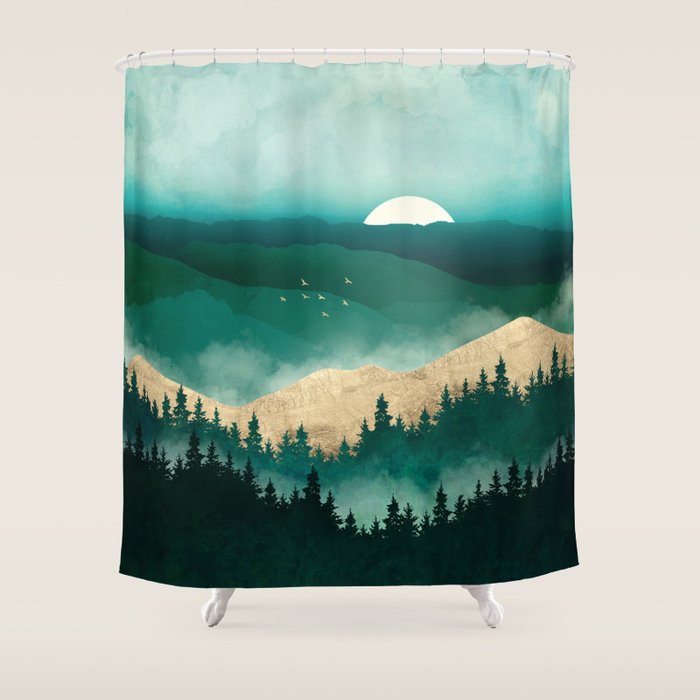Summer Forest Mist Shower Curtain Gallery Image 1