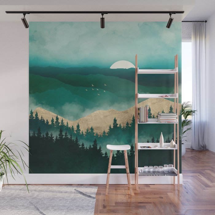 Summer Forest Mist Wall Mural Gallery Image 1