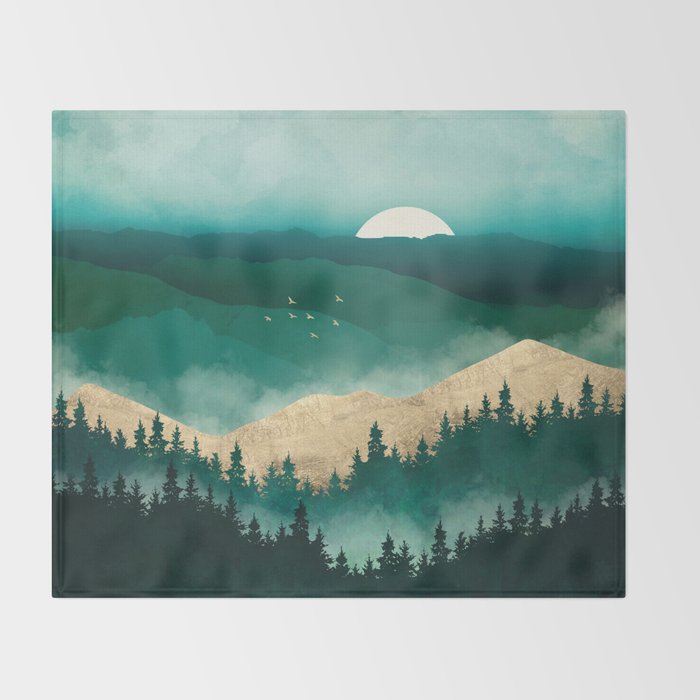 Summer Forest Mist Throw Blanket Gallery Image 2