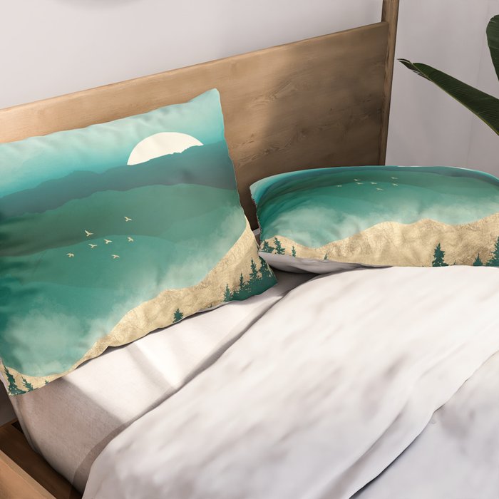 Summer Forest Mist Pillow Sham Gallery Image 2