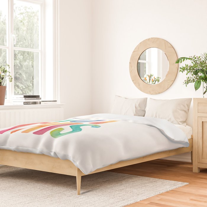 You Got This Rainbow Watercolor Duvet Cover Gallery Image 2