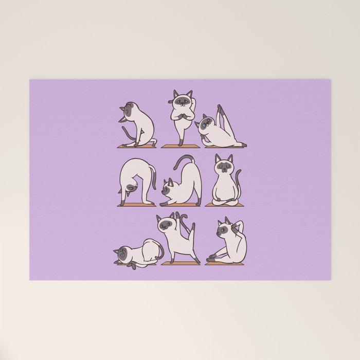 Siamese Cat Yoga Welcome Mat Gallery Image 1