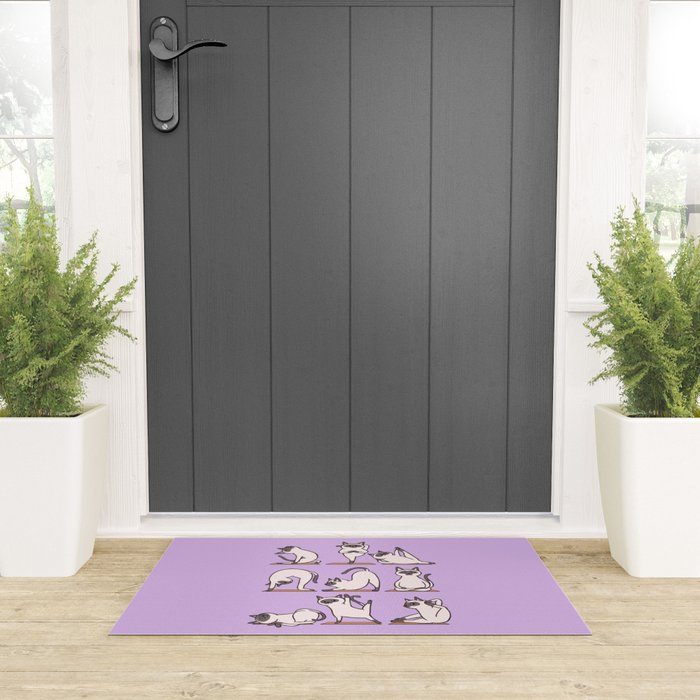 Siamese Cat Yoga Welcome Mat Gallery Image 3