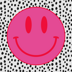 Cute Pink and Red Smiley Face on Black and White Background Coffee Mug Gallery Image 2