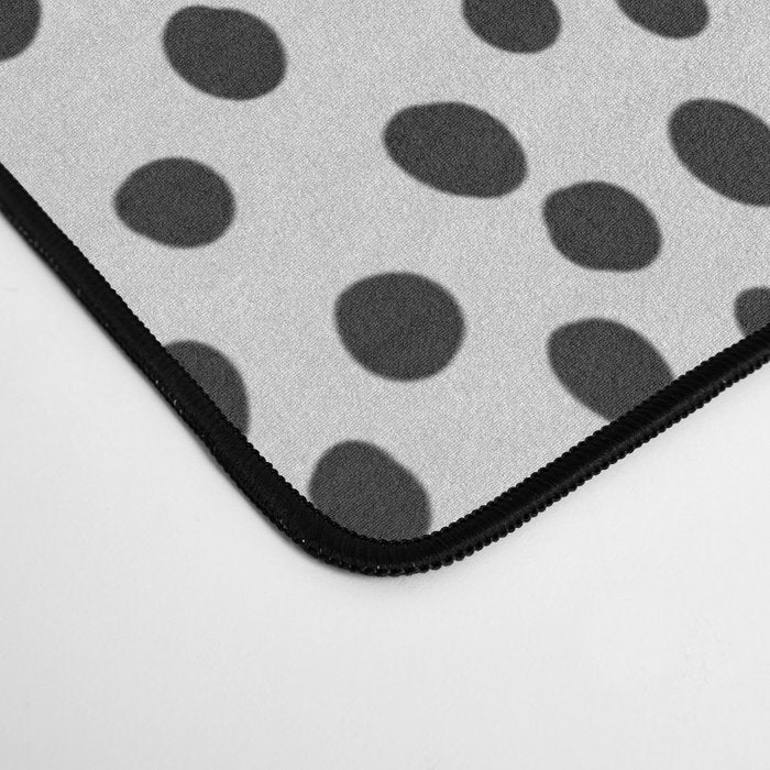 Cute Pink and Red Smiley Face on Black and White Background Desk Mat Gallery Image 4